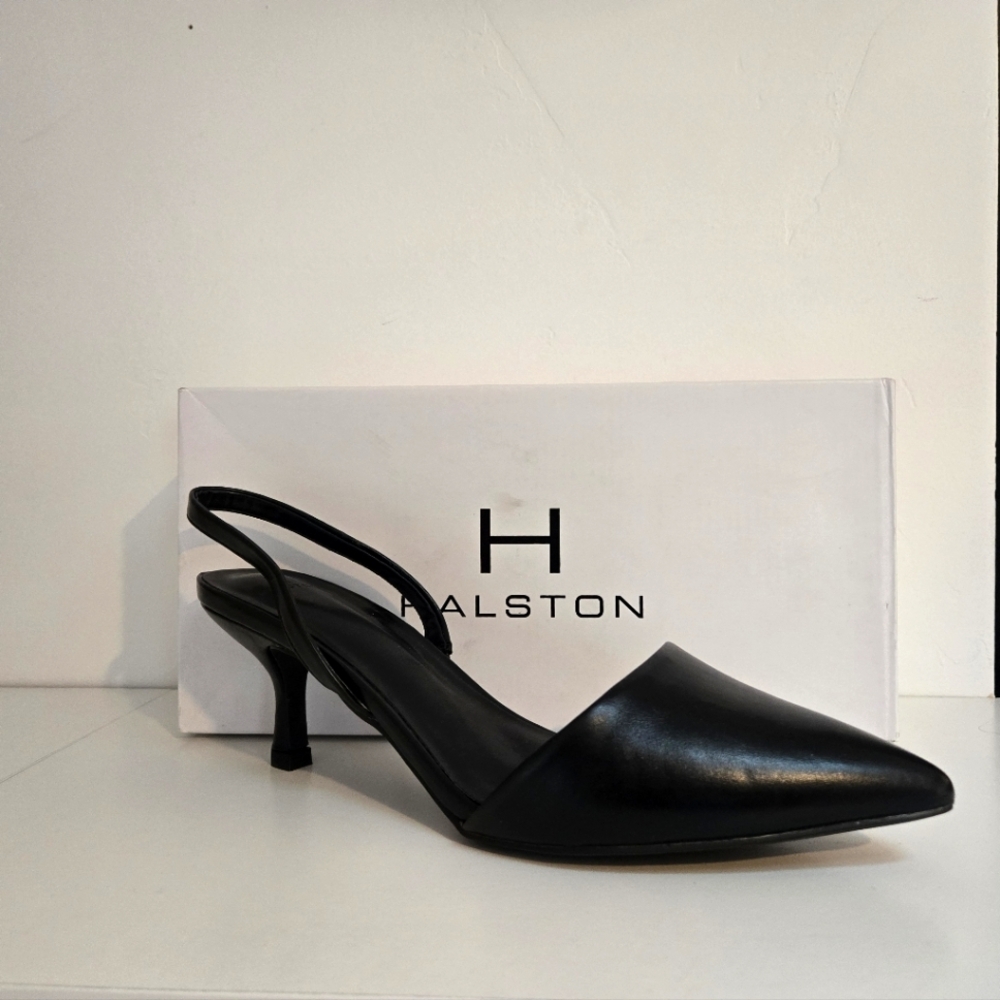 Halston Valencia Slingback Pumps Black